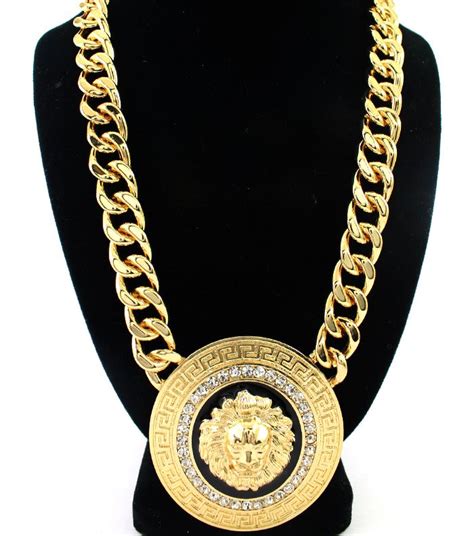 versace mens jewellery uk|authentic Versace lion necklace.